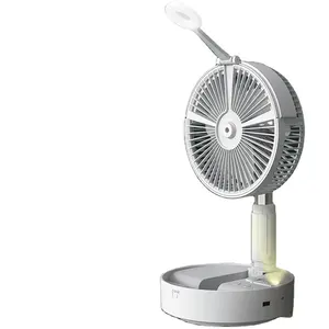 2023 New Multifunction Home Outdoor Folding Fan Portable Rechargeable Stand Mist Electric Air Cooling Fan with Night Light