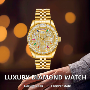 Reloj de Lujo para Hombre con Calendario de Diamantes de Colores, Diseño de Estrella, Acero Inoxidable, Mecánico Automático de Alta Gama, 20mm, con Cristal de Zafiro - Product Image 2