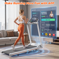 Caminadora Blanca para el Hogar, Funcionamiento Silencioso, 2.5 HP, Capacidad de 150 kg, Inclinación Automática, Aplicación Inteligente, Máquina para Correr y Hacer Ejercicio en Casa