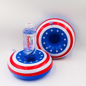 <b>Inflatable</b> American Flag Cup Holder <b>Floating</b> Beverage Holder PVC Swim Supply Outdoor Indoor Use Unisex - Product Image 1
