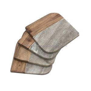 Dessous de verre décoratifs résistants à la chaleur Dessous de verre en marbre massif Table de dessous de verre carrée en marbre et bois durables - Product Image 2