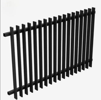 Clôture à lattes verticales en aluminium noir mat, style contemporain, tendance et populaire, en promotion, pour l'intimité de la cour arrière