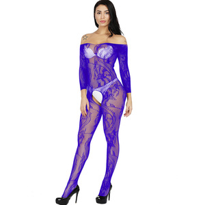Bas sexy en résille de couleur à manches longues pour tout le corps, sous-vêtements transparents en filet, lingerie érotique pour dames - Product Image 2
