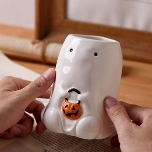 Simpatica <span class=keywords><strong>Tazza</strong></span> di Halloween a Forma di Zucca con Elfo Magico, Creativa, in Ceramica Dipinta a Mano, Lavabile in Lavastoviglie, Ornamento - Product Image 1
