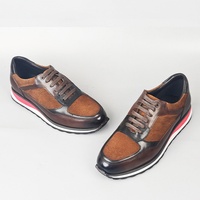 Chaussures décontractées en cuir véritable bleu patiné de qualité supérieure avec inscription gravée au laser - Sneakers personnalisables avec logo - Grande taille