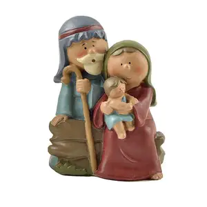 キリストの誕生イエスの装飾ギフトキリスト降誕シーン工芸品樹脂クリスマスハンガー装飾カトリックミニチュア置物