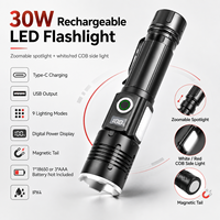 Lampe torche LED 1660 30W en alliage d'aluminium, étanche, avec base magnétique, rechargeable par USB, pour la réparation automobile, l'atelier, l'approvisionnement en usine