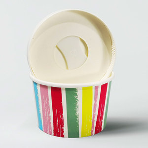 Ice Cream Cup With Lid Single PE Coated Dessert Packaging Food Contact Certified Full Color Printing Available - Product Image 3