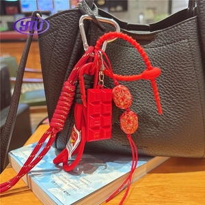 พวงกุญแจเพรทเซลแบบถักลายมิวห่วงล็อคเสน่ห์ช็อคโกแลตเกาหลีสายคล้องโทรศัพท์ของขวัญขายส่งเครื่องประดับแปลกใหม่ - Product Image 2