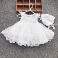 Robe de baptême blanche d'été pour bébés filles, robe de princesse pour mariage, robe de baptême en dentelle blanche, robe de communion pour anniversaire