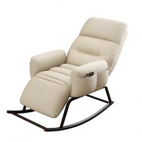 Moderner Minimalistischer Metallrahmen-Schaukelstuhl für Zuhause, Wohnheim, Balkon - Bequemes Sofa mit Rückenlehne für Langes Sitzen, Lesen und Entspannen