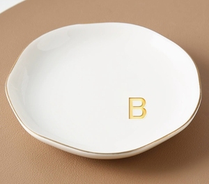 11*11*2 см белый фарфор нерегулярные английские буквы держатель для ювелирных изделий блюдо керамическое кольцо лоток безделушку тарелка для декора коробка для хранения - Product Image 3