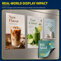Feuille d'affichage magnétique personnalisée imprimée, flexible et réutilisable pour la promotion en magasin, les graphiques muraux de menus et les présentoirs de magasin