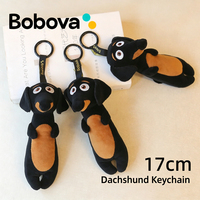 Gantungan Kunci Anjing Dachshund Boneka Plush Custom, Liontin Anjing Pendek Isi Kapas PP, Hewan Boneka Lucu, Hadiah Ulang Tahun, Penghibur untuk Anak-Anak Balita