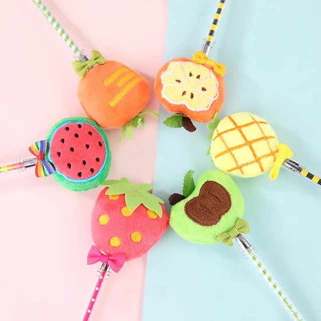 Creative cute stationery bow fur ball plush ball pen