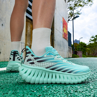 Chaussures de course pour hommes en PU antidérapant avec amorti, super élastiques, style rétro, baskets décontractées pour la randonnée en extérieur, vente en gros d'usine