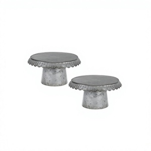 Ensemble de deux supports à gâteaux de tailles différentes, qualité supérieure, galvanisés, pour desserts et fruits, à prix abordable - Product Image 1