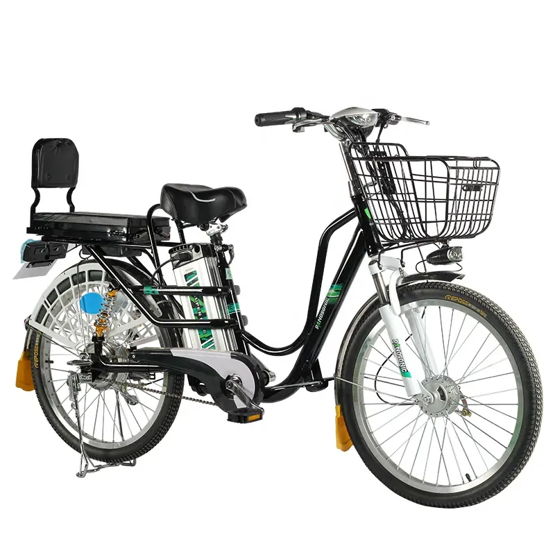 Yüksek kalite retro 24 inç 350w motor pizza fast food teslimat ebike 12a/48v elektrikli bisikletler katlanır koltuk ile