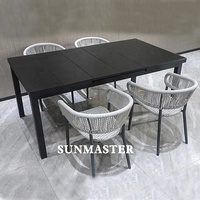 Meubles de patio modernes Table à manger extensible de jardin Transformateur Balcon Hôtel Restaurant Piscine Table basse extérieure extensible