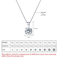 1/2-3.00 CT Diamant, 14k Or Blanc 4 Prong Set Round-cut Lab Grown Diamond Solitaire Stud Pendentif Collier Bijoux pour Femmes