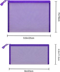 Minimalist <b>Plastic</b> File Folders Portable Office Document <b>Bags</b> Travel Essentials Organizer Mesh Zipper Pouch for Makeup Storage - Product Image 3
