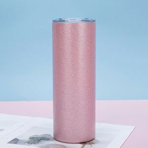 Vaso Térmico Recto y Delgado de 20 oz, con Recubrimiento de Sublimación Brillante, de Acero Inoxidable, con Tapa y Logotipo Personalizado - Product Image 4