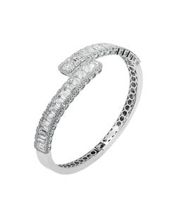 Joyería Hip Hop, Brazalete de Oro Blanco con Diamantes, Plata de Ley 925, Diamantes VVS Baguette, Brazalete con Incrustaciones de Diamantes para Mujer - Product Image 1
