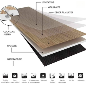 Plancher en vinyle facile à installer, 4 mm, 5 mm, imperméable, 6 mm, 7 mm, 8 mm, système de clic, plancher SPC, piso laminado SPC, plancher en vinyle de luxe - Product Image 2