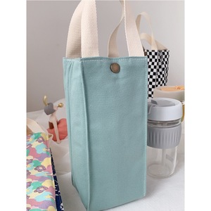 Sac fourre-tout en toile imperméable, petit format carré, poignée souple, écologique, style japonais, unisexe, pour porte-bouteille d'eau - Product Image 2