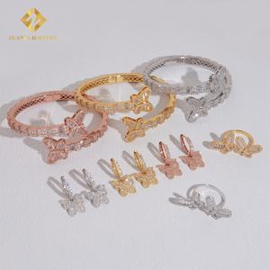 Ensemble de bijoux papillon certifié GRA pour femmes, bague, bracelet serti de diamants, argent 925, moissanite VVS, bracelet, bague et boucles d'oreilles - Product Image 6