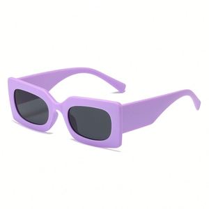 Gafas de Sol Rectangulares Coloridas Retro de Moda con Logotipo Personalizado, Gafas de Sol Cuadradas Grandes Estilo Punk para Mujer - Product Image 6