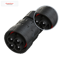 Connecteur rond à visser Exceedconn IP68 17,5A mâle 4 broches pour connexions d'alimentation d'éclairage