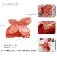 Pince à cheveux papillon en acétate pour femmes, barrette Double couche, accessoire de coiffure, pour printemps et été, 6.2cm de largeur