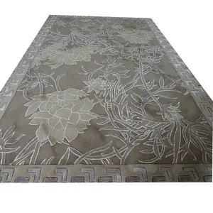 Karpet Desain Modern Karpet Bunga Karpet Besar Permadani Abu-abu Ruang Tidur Ruang Tamu Karpet Sutra Wol