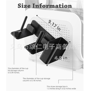 <b>Slushie</b> <b>Machine</b> FS301 FS300 Side Cup Rack Aluminum 3 In 1 Cup Lid Straw Holder For Kitchen Organization - Product Image 4