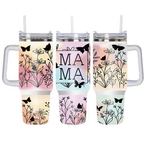 Regalos para el Día de la Madre, Superventas, Vaso Térmico de Metal de 40 oz con Estampado de Mamá, Taza de Viaje Portátil para Campamento - Product Image 5