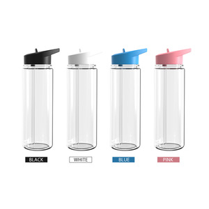 Bouteille d'eau sport en plastique sans BPA de 700 ml avec paille et logo personnalisé - Product Image 3