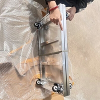 Chariot à tortue personnalisé en acier inoxydable 304, plateau basculant, quatre roues silencieuses, petit chariot à plateau plat, revêtement en poudre de qualité alimentaire