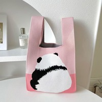 Sac fourre-tout portable au crochet pour femmes avec fleur mignonne sac à main tricoté en gros personnalisable sacs-cadeaux de remerciement