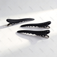 Pince de sectionnement réglable en aluminium anodisé avec broche de sectionnement noir mat pour coiffure et barbier
