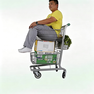 Heavy Duty Grocery <b>Cart</b> 340L Supermarket Chrome Wire Mesh Large Capacity Silent Swivel <b>Wheel</b> Retail Store Use Use Set Kit - Product Image 5