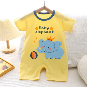 Vêtements rampants d'été en pur coton pour nourrissons tout-petits nouvelle combinaison à manches courtes de Style coréen pour garçons tenue décontractée pour enfants - Product Image 1