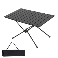 Mobilier d'extérieur avec logo personnalisé petite table de camping compacte et pliable avec cadre en aluminium avec rouleau d'oeufs et sac de rangement