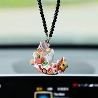Dessin animé Anime Pirates bateau allant joyeux/mille ensoleillé Grand bateau Pirate voiture pendentif figurine jouet à collectionner
