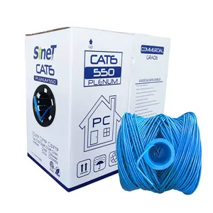Doğrudan satın fabrika Cat6 özelleştirilmiş çekme kutusu arapsaçı ücretsiz 305m/1000ft siyah kedi 6 kablolar 550Mhz geçiş testi UTP kedi 6