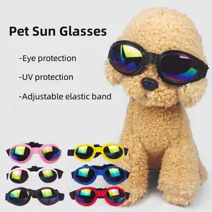 Pet gözlük katlanır güneş gözlüğü rüzgar geçirmez güneş koruma göz koruma güneş gözlüğü köpekler için