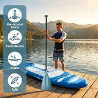 Pagaie multifonctionnelle 2-en-1 pour SUP et kayak Aqua Cyan, pagaie hybride performante pour tous les sports nautiques, kit de 1,76 lb