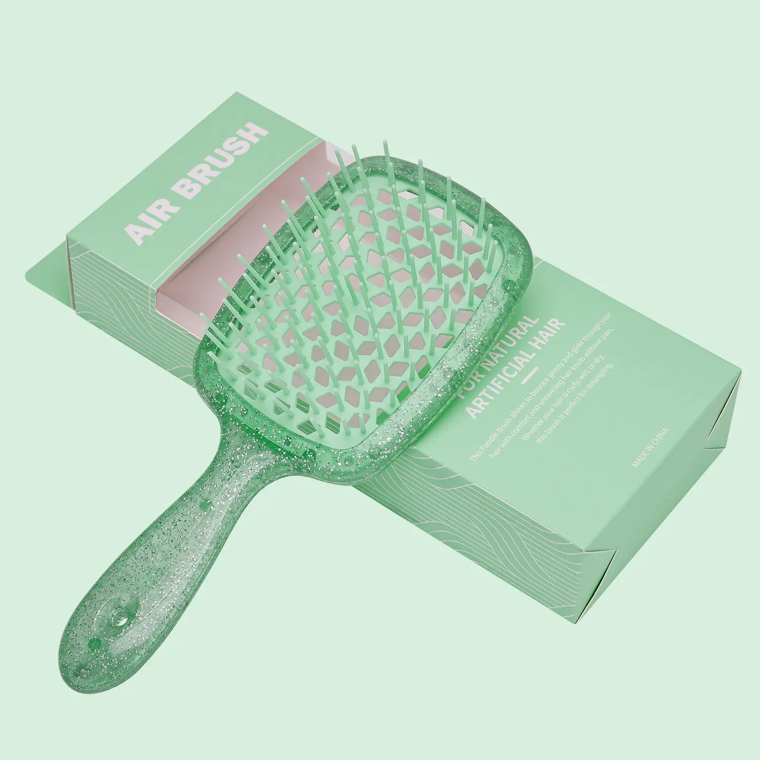 הגעה חדשה מסרקי פלסטיק מקלחת אוסף נצנצים שלם מברשת שיער מסרק שיניים רחב למקלחת ניתוק מברשת שיער