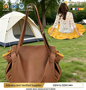 Nightlight Shopping Travel Camping Waterproof <b>Foldable</b> Large Capacity Solid Color Embroidery Blanket <b>Bag</b> 2 In1 Nylon <b>Beach</b> Tote - Product Image 1