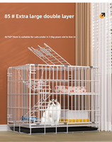 Petite cage d'intérieur pour chat, villa en fer pour animaux de compagnie, motif solide, plateau en plastique, palette multi-niveaux, maison pour chat écologique, fermeture à bouton, carrée